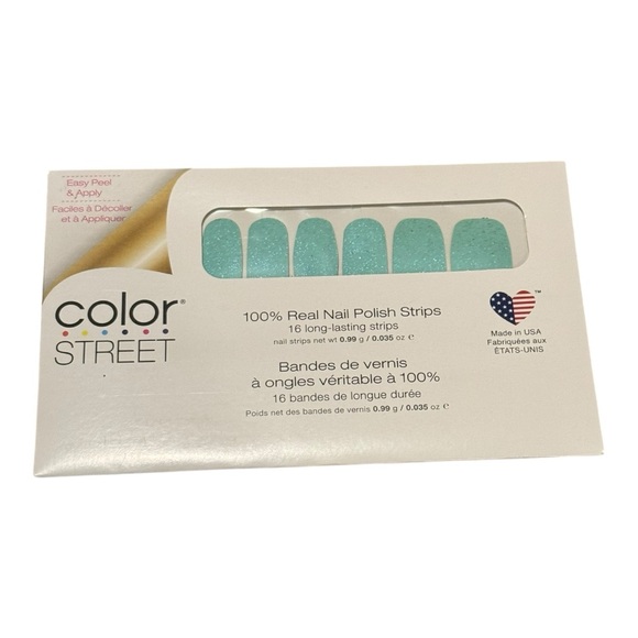 Color Street TRANQUIL WATERS Prism FX Turquoise Nail Polish Strips Set - Picture 2 of 9